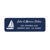 Schiff auf der Navy Blue Nautical Rücksendeadresse (Vorne)