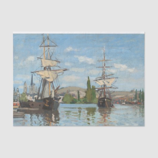Schiff auf der Seine in Rouen by Monet Seidenpapier (Vorderseite)
