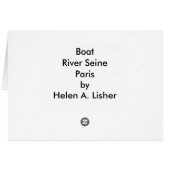 Schiff auf der Seine-Karte in Paris (Rückseite Horizontal)