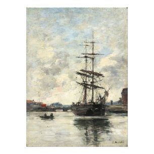 Schiff auf der Touques Eugene Boudin (Französisch, Fotodruck