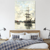 Schiff auf der Touques Eugene Boudin (Französisch, Leinwanddruck (Insitu (Schlafzimmer))