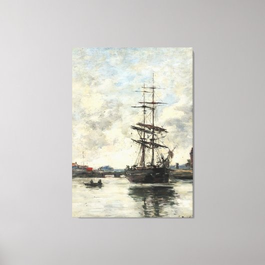 Schiff auf der Touques Eugene Boudin (Französisch, Leinwanddruck (Vorderseite)