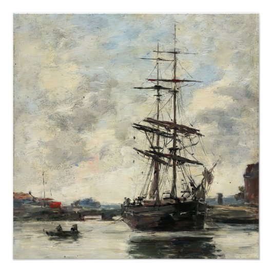Schiff auf der Touques Eugene Boudin (Französisch, Poster (Vorderseite)