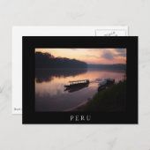 Schiff auf Fluss im Amazonas Regenwald schwarze Po Postkarte (Vorne/Hinten)