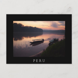 Schiff auf Fluss im Amazonas Regenwald schwarze Po Postkarte