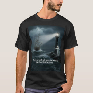 Schiff auf hoher See Leuchtturm-Szene T-Shirt