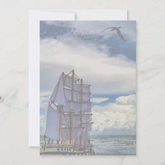 Schiff auf See - geringere Deckkraft Einladung (Vorderseite)