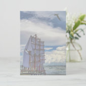 Schiff auf See - geringere Deckkraft Einladung (Stehend Vorderseite)