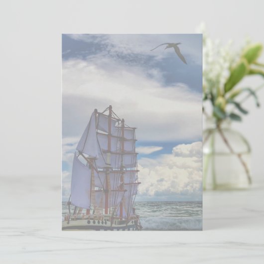 Schiff auf See - geringere Deckkraft Einladung (Stehend Vorderseite)