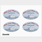 Schiff auf See Ovaler Aufkleber (Blatt)