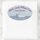 Schiff auf See Ovaler Aufkleber (Tasche)