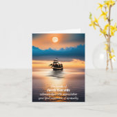 Schiff auf See zum Dank Beileid Karte (Gelbe Blume)