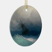 Schiff auf stürmischen Meeren Keramik Ornament (Rechts)