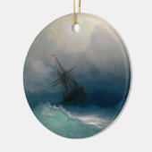 Schiff auf stürmischen Meeren Keramik Ornament (Links)