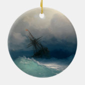 Schiff auf stürmischen Meeren Keramik Ornament (Hinten)