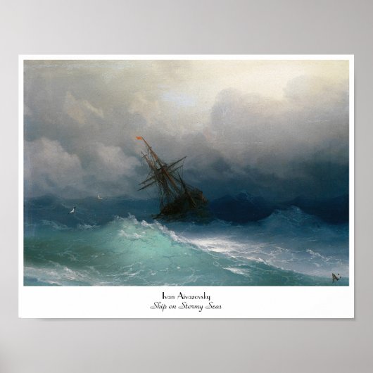 Schiff auf Sturmsee Ivan Aivazovsky Seesturm Poster (Vorne)