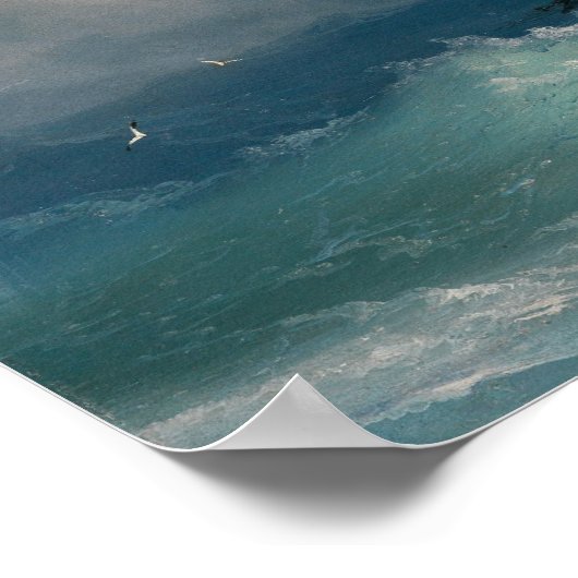 Schiff auf Sturmsee Poster (Ecke)