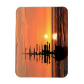 Schiff bei Sonnenuntergang Magnet (Vertikal)