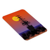 Schiff bei Sonnenuntergang Magnet (Rechte Seite)