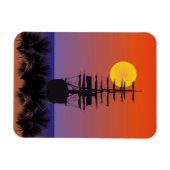 Schiff bei Sonnenuntergang Magnet (Horizontal)