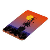 Schiff bei Sonnenuntergang Magnet (Linke Seite)