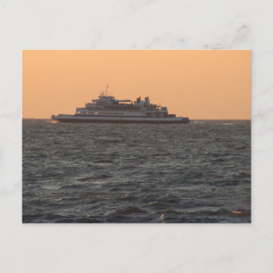 Schiff bei Sonnenuntergang Postkarte