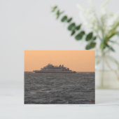 Schiff bei Sunset Postcard Postkarte (Stehend Vorderseite)