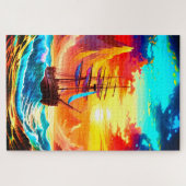 Schiff bei Sunset Puzzle (Horizontal)