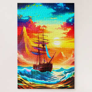 Schiff bei Sunset Puzzle