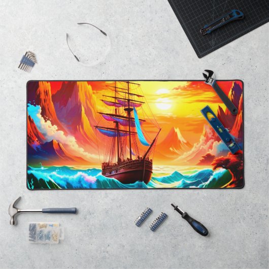 Schiff bei Sunset Schreibtischunterlage (Arbeitsplatz)