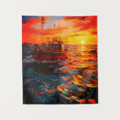 Schiff bei Sunset Wandteppich (Vorderseite)
