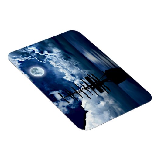 Schiff bei Vollmond Magnet (Rechte Seite)