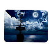 Schiff bei Vollmond Magnet (Horizontal)