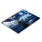 Schiff bei Vollmond Notebook Notizblock (Linke Seite)