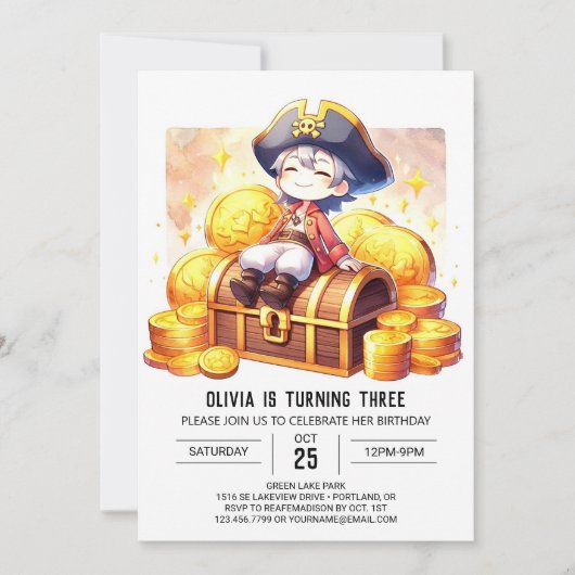 Schiff Custom Pirate Birthday Einladung (Vorderseite)