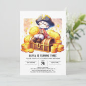 Schiff Custom Pirate Birthday Einladung (Stehend Vorderseite)