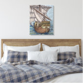 Schiff der Columbus'Time Leinwanddruck (Insitu (Schlafzimmer))