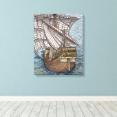 Schiff der Columbus'Time Leinwanddruck (Insitu (Holzboden))