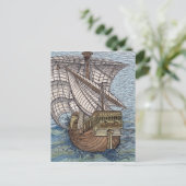 Schiff der Columbus'Time Postkarte (Stehend Vorderseite)