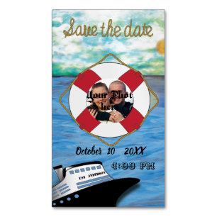 Schiff der Kreuzfahrt-20XX mit Pic Save the Date Magnetische Visitenkarte