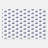 Schiff der Nautischen Marine Blau- und Weißschiff Geschenkpapier Set (Vorderseite 2)