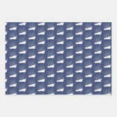 Schiff der Nautischen Marine Blau- und Weißschiff Geschenkpapier Set (Vorderseite)