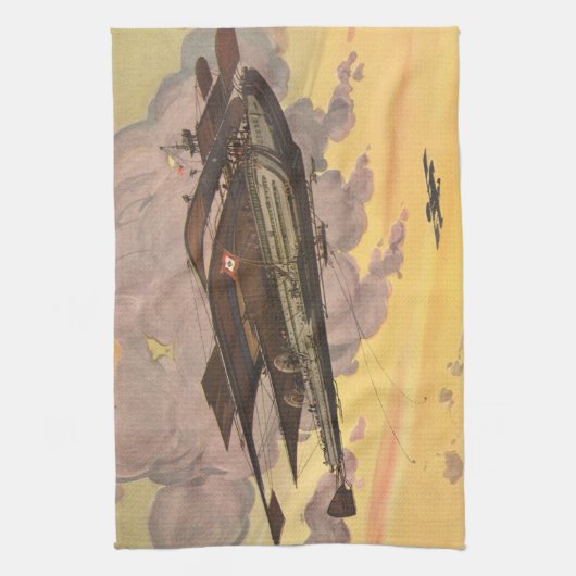 Schiff der Vintagen Science Fiction Geschirrtuch (Vertikal)