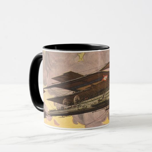 Schiff der Vintagen Science Fiction Tasse (Vorderseite Links)