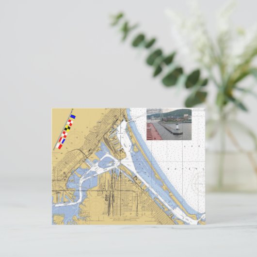 Schiff Duluth, MN Harbour Chart Signal Flags Postkarte (Stehend Vorderseite)