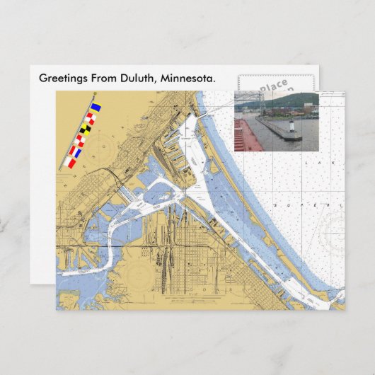 Schiff Duluth, MN Harbour Chart Signal Flags Postkarte (Vorne/Hinten)