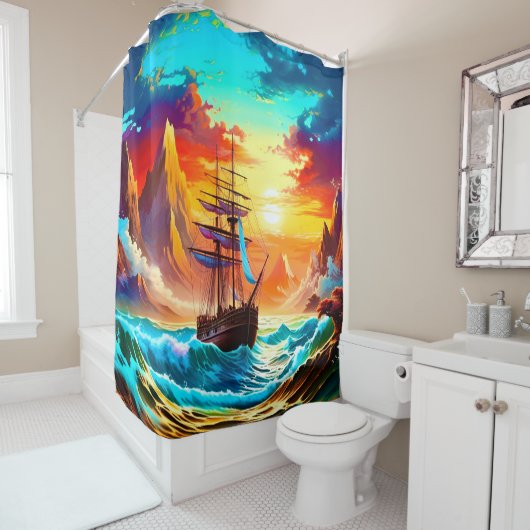 Schiff Duschvorhang (Beispiel)