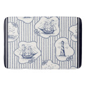 Schiff Elements Blue White Lighthouse Ship Badematte (Vorderseite)