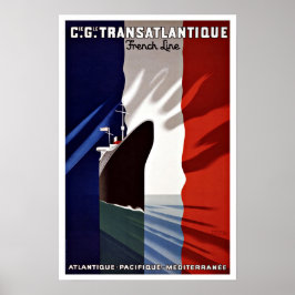 Schiff Französisch Line Vintage Travel Poster