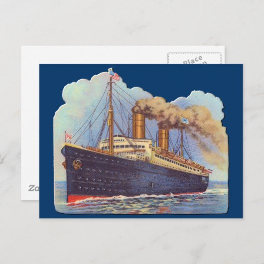 Schiff für Dampfschiff Postkarte (Vorne/Hinten)